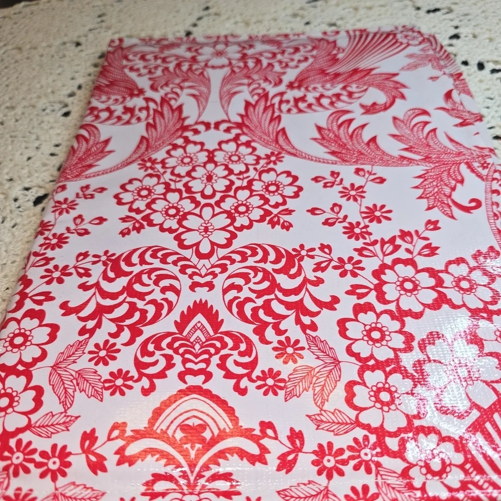 Oilcloth Red Lace On White Portfolio Cover Pad Holder Letter Size